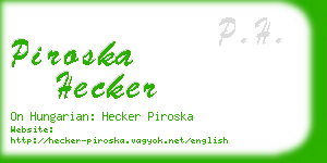 piroska hecker business card